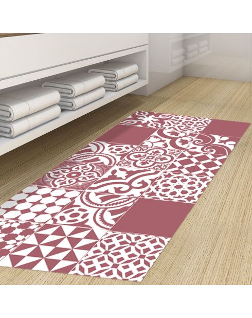 Tapis vinyle Saint Tropez rouge - 50x100 cm