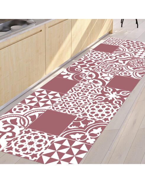 Tapis vinyle Saint Tropez rouge - 50x140 cm