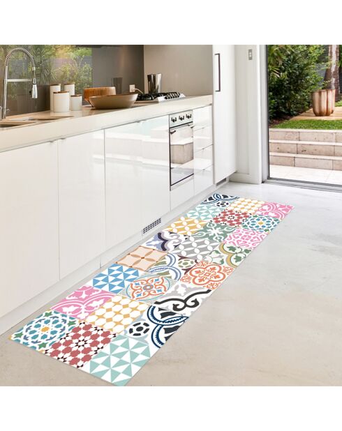 Tapis vinyle Saint Tropez multicolore - 50x140 cm
