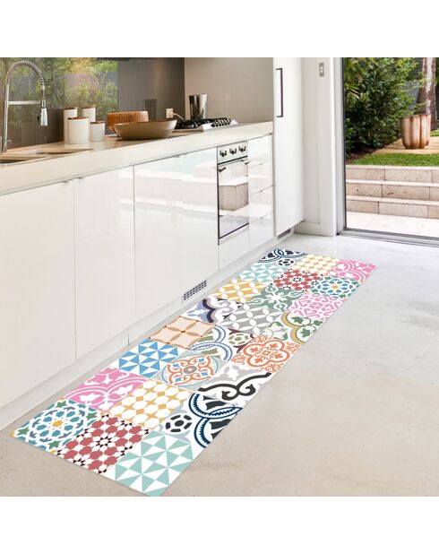 Tapis vinyle Saint Tropez multicolore - 66x150 cm