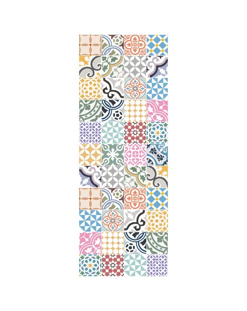 Tapis vinyle Saint Tropez multicolore - 66x180 cm