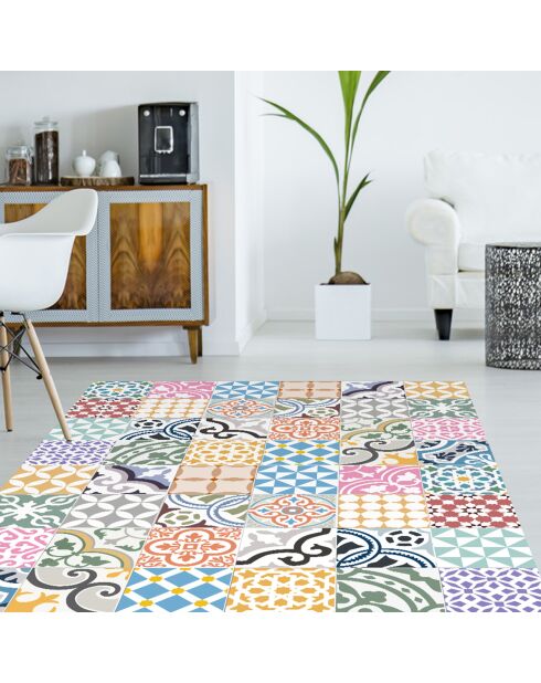 Tapis vinyle Saint Tropez multicolore - 100x133 cm