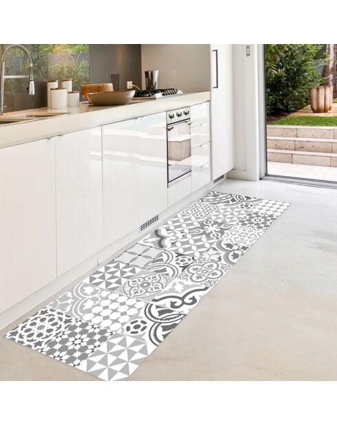 Tapis vinyle Chamonix gris - 66x180 cm