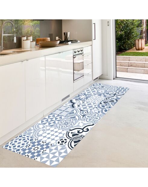 Tapis vinyle Côte d'Azur bleu - 50x140 cm