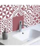 24 Stickers Saint Tropez rouges - 15x15 cm