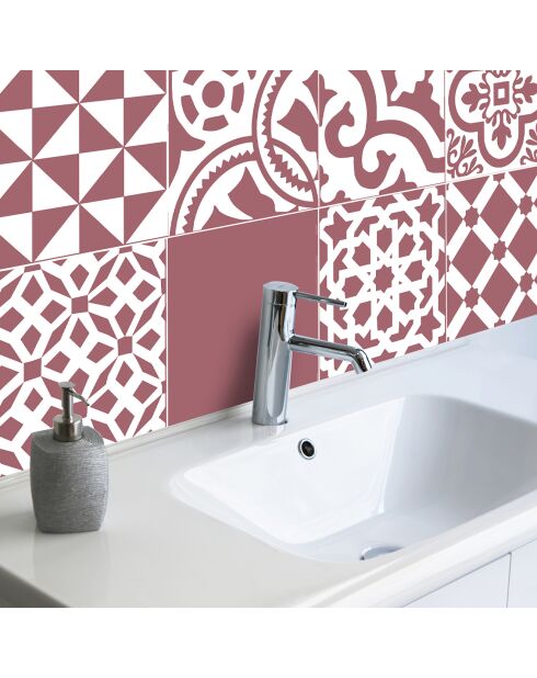 24 Stickers Saint Tropez rouges - 15x15 cm