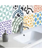 24 Stickers Saint Tropez multicolores - 15x15 cm