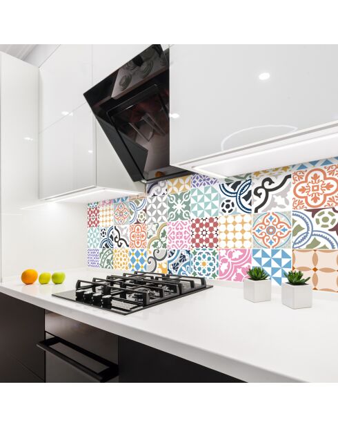 24 Stickers Saint Tropez multicolores - 15x15 cm
