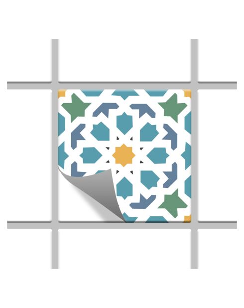 24 Stickers Saint Tropez multicolores - 20x20 cm