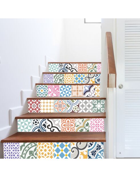 24 Stickers Saint Tropez multicolores - 20x20 cm
