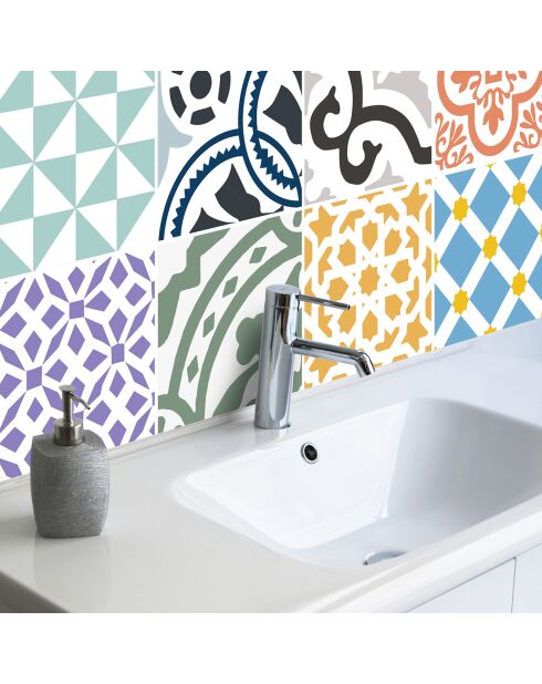 24 Stickers Saint Tropez multicolores - 20x20 cm
