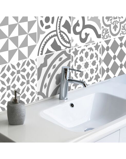 24 Stickers Chamonix gris - 20x20 cm