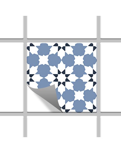 24 Stickers Côte d'Azur bleus - 10x10 cm