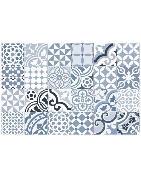 24 Stickers Côte d'Azur bleus - 10x10 cm