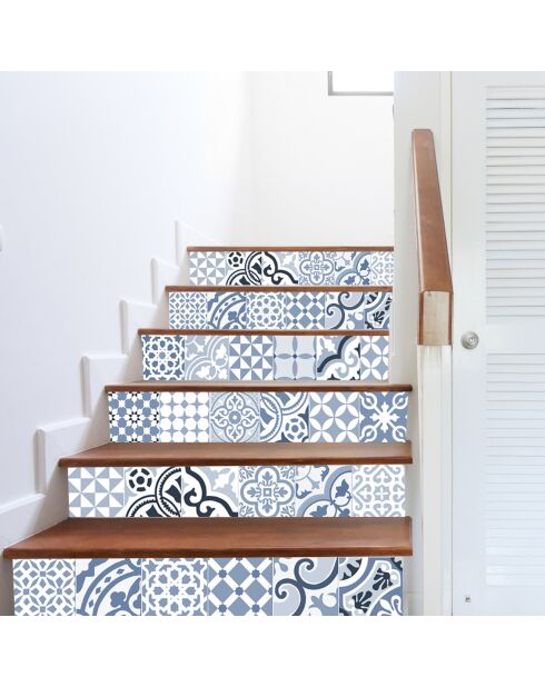 24 Stickers Côte d'Azur bleus - 10x10 cm