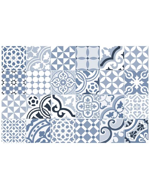 24 Stickers Côte d'Azur bleus - 20x20 cm