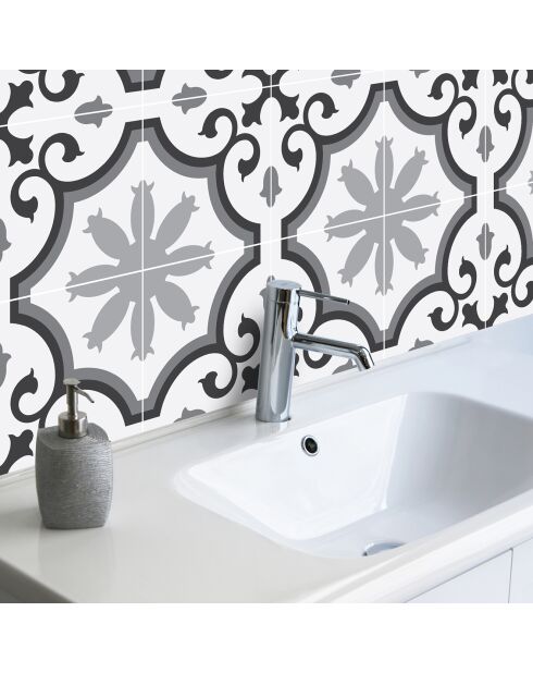 24 Stickers Parisian gris - 15x15 cm