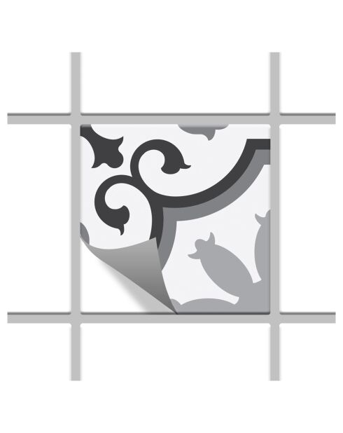 24 Stickers Parisian gris - 10x10 cm