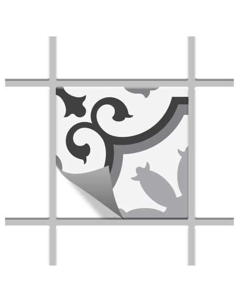 24 Stickers Parisian gris - 15x15 cm