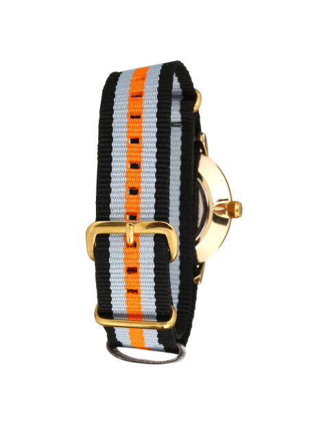 Montre Femme en Nylon noir/gris/orange - D.36 mm