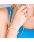 Rijstarmband Geelgoud Witte Zoetwaterparels