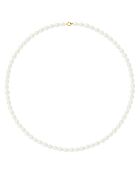 Geelgouden rijstketting met witte zoetwaterparels