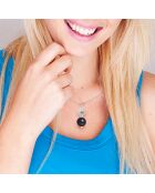 Collier Cristal Perle d'Eau Douce noire argent