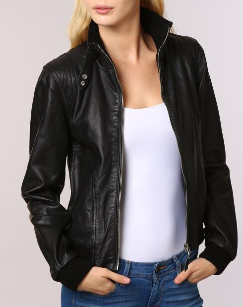 Veste en Cuir Gema noire