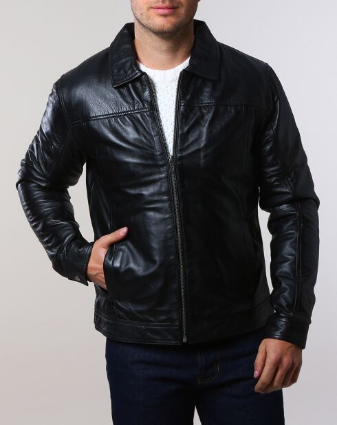 Veste en Cuir Karlton noire