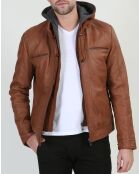 Veste en Cuir Leif cognac