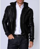 Blouson en Cuir Luigi noir