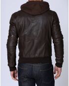 Blouson en Cuir Luigi marron