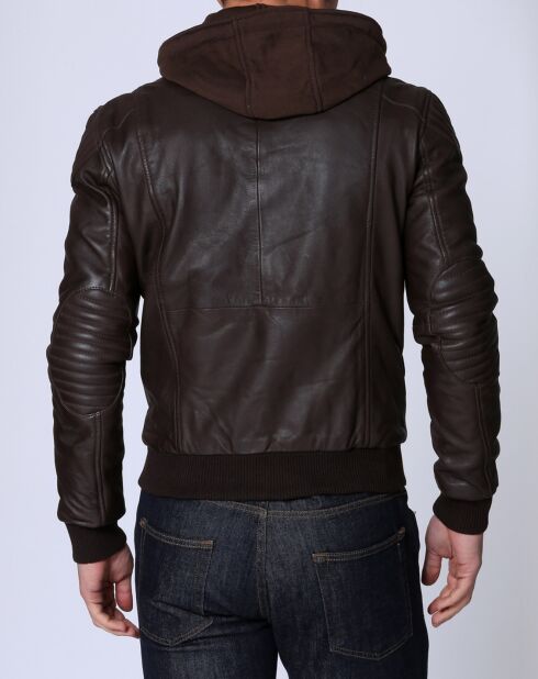 Blouson en Cuir Luigi marron