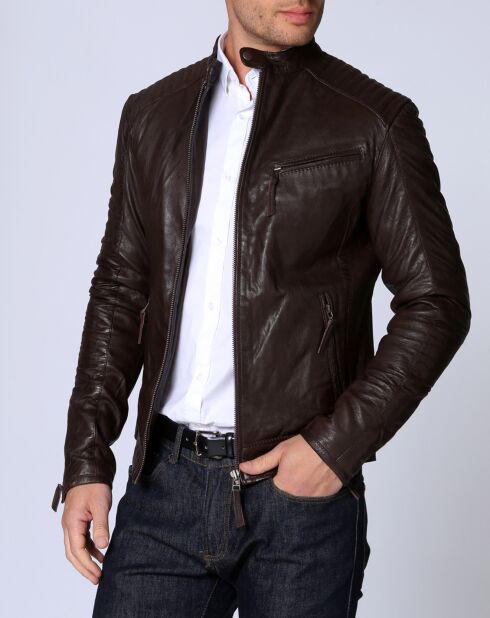 Veste en Cuir Michael marron