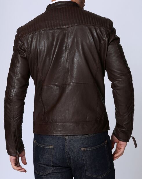 Veste en Cuir Michael marron