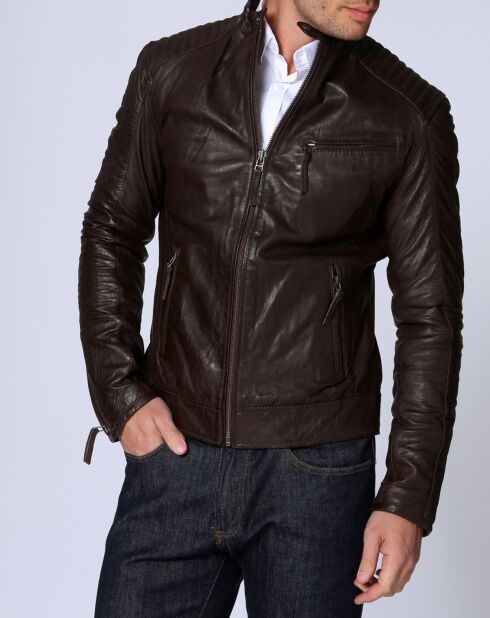 Veste en Cuir Michael marron