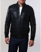 Veste en Cuir Pat noire