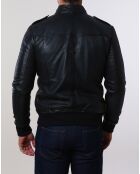 Veste en Cuir Pat noire