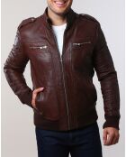 Veste en Cuir Pat marron