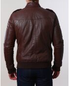Veste en Cuir Pat marron