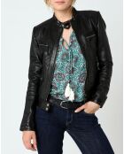 Veste en Cuir Sarah noire