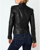 Veste en Cuir Sarah noire