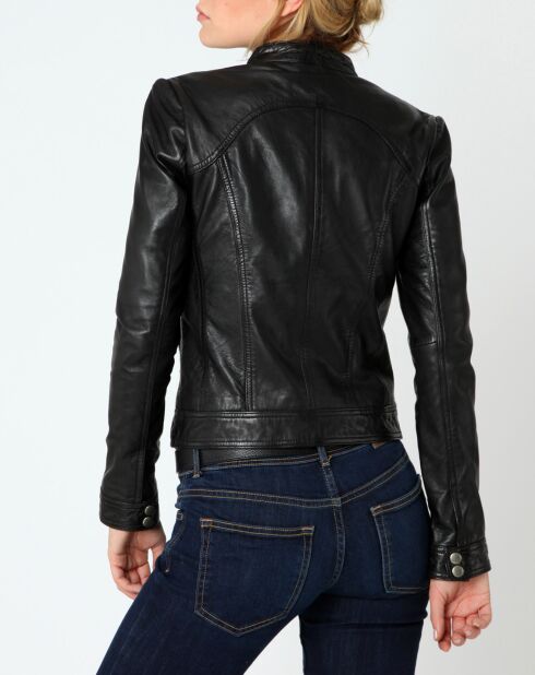 Veste en Cuir Sarah noire