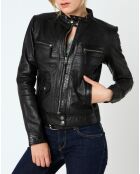 Veste en Cuir Sarah noire