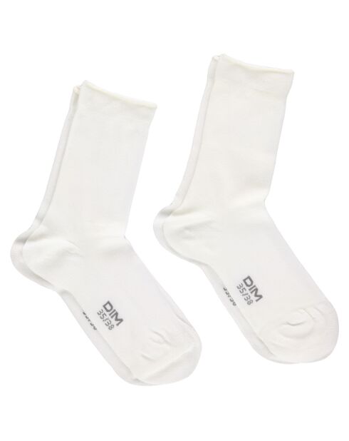 2 Paires de Chaussettes Modal Sensation Soie blanches
