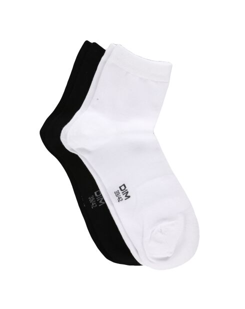 2 Paires de Chaussettes Confort & Respirabilité noir/blanc