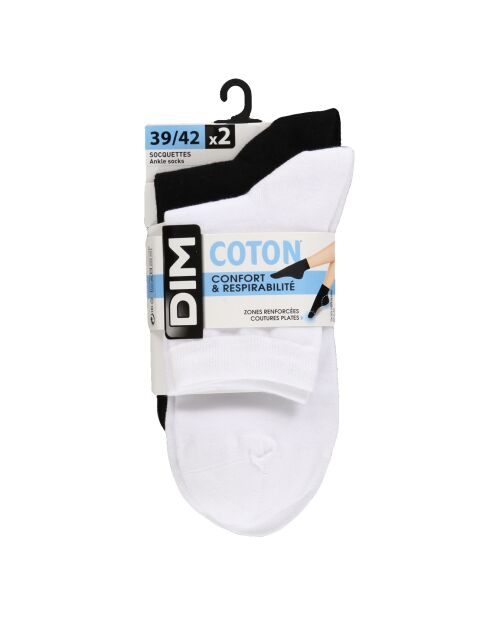 2 Paires de Chaussettes Confort & Respirabilité noir/blanc