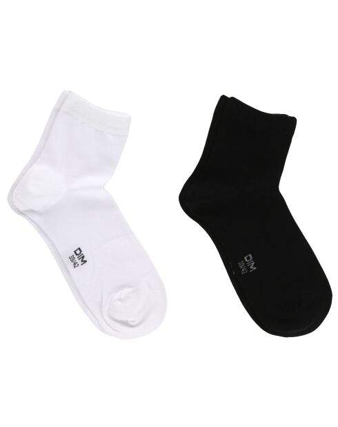 2 Paires de Chaussettes Confort & Respirabilité noir/blanc