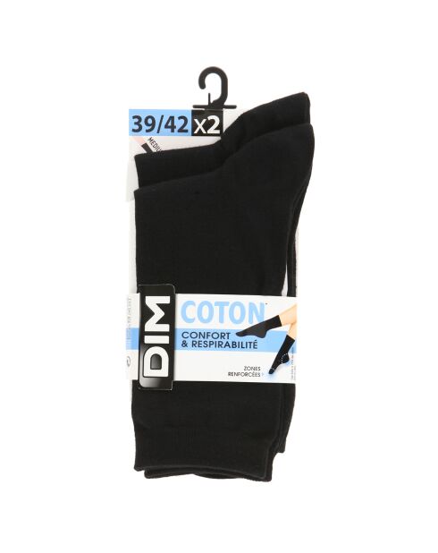 2 Paires de Chaussettes Confort & Respirabilié noires