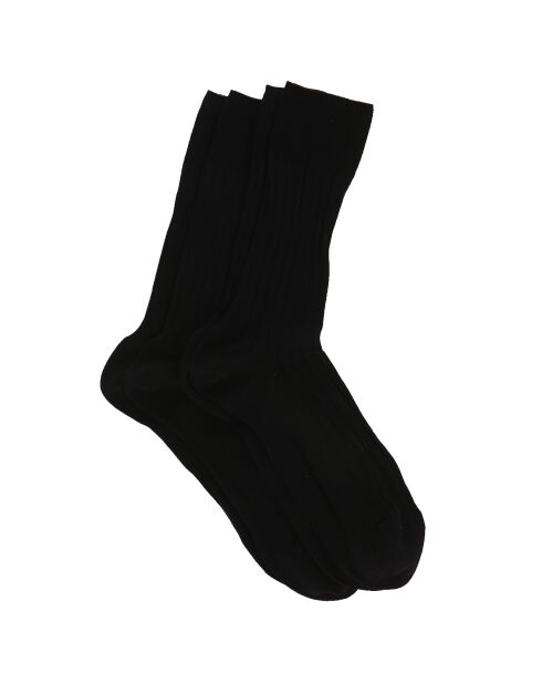 2 Paires de Chaussettes en Fil d'Ecosse noires